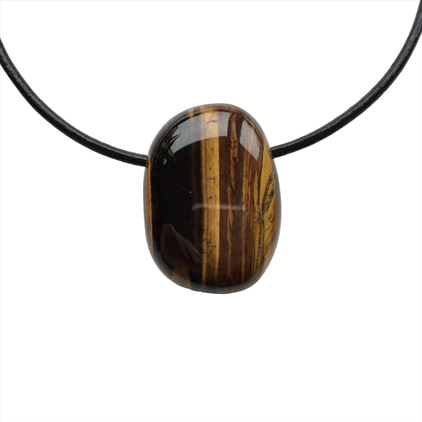 Tigerauge Kette Edelstein mit Lederband