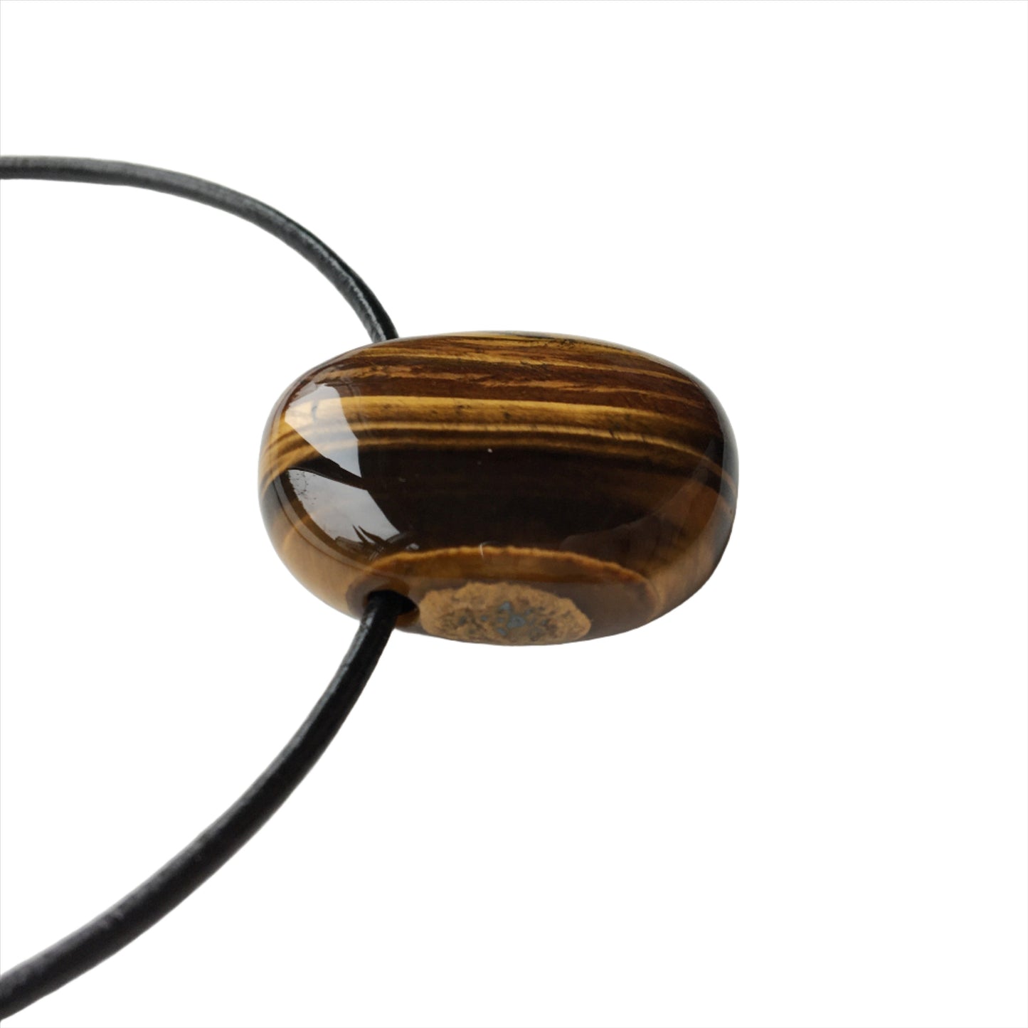 Tigerauge Kette Edelstein mit Lederband