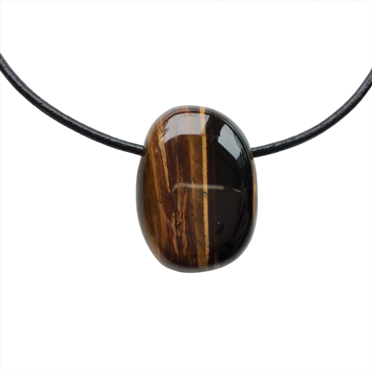 Tigerauge Kette Edelstein mit Lederband