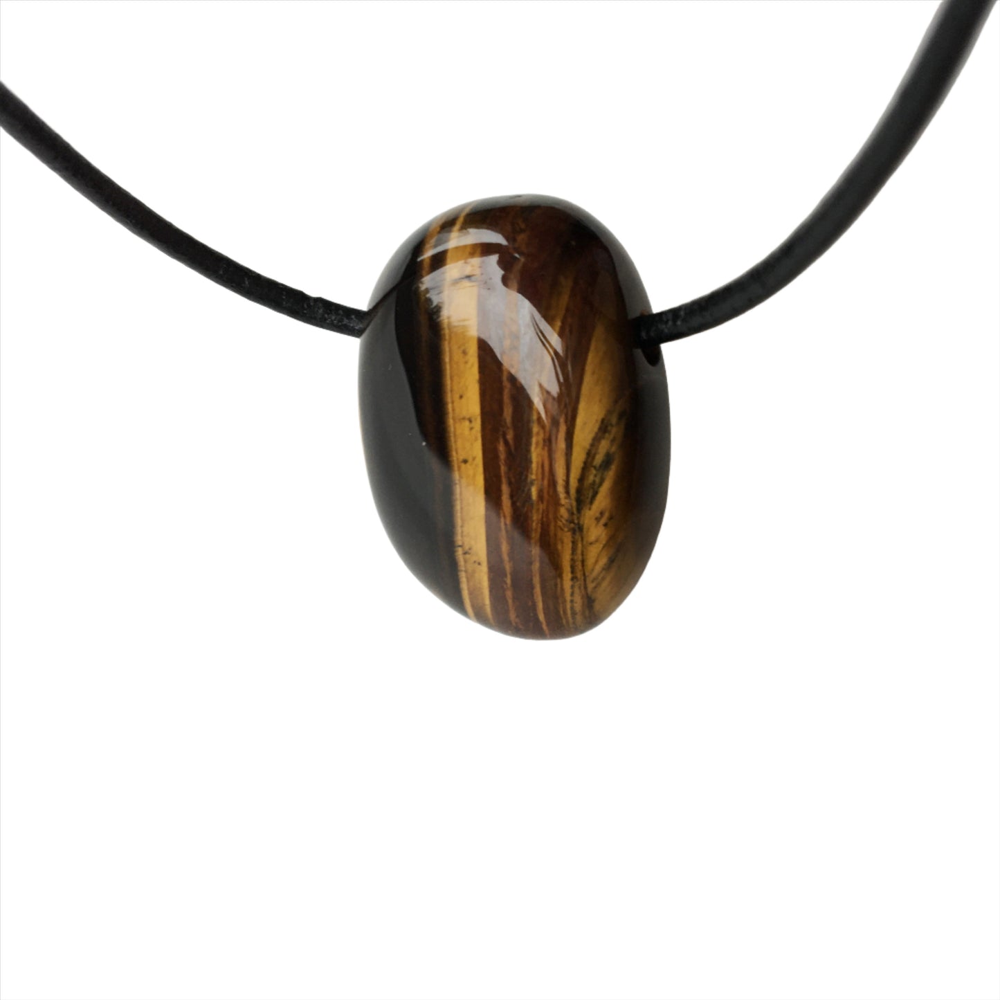 Tigerauge Kette Edelstein mit Lederband
