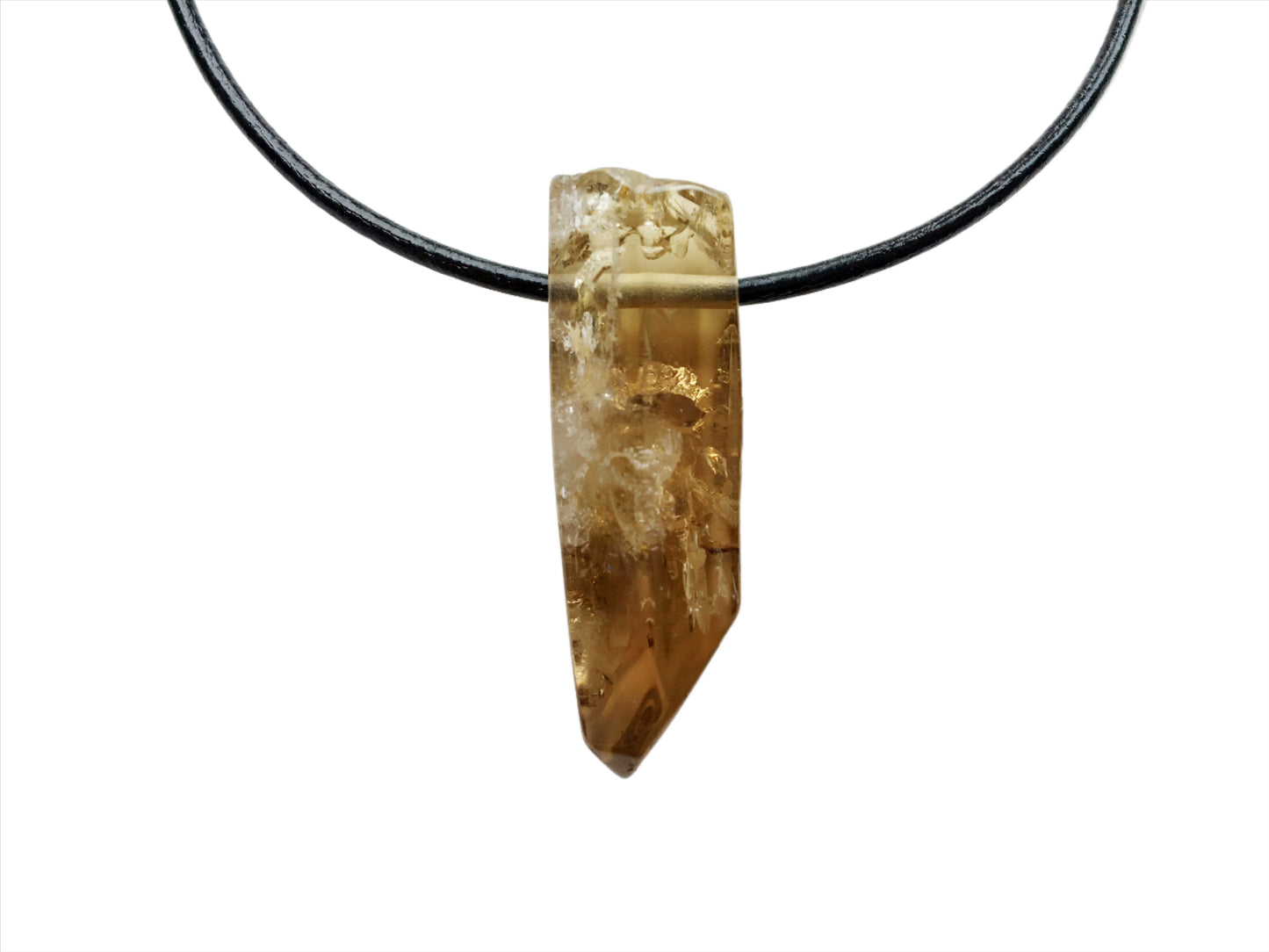 Citrin Kette Edelstein mit Lederband