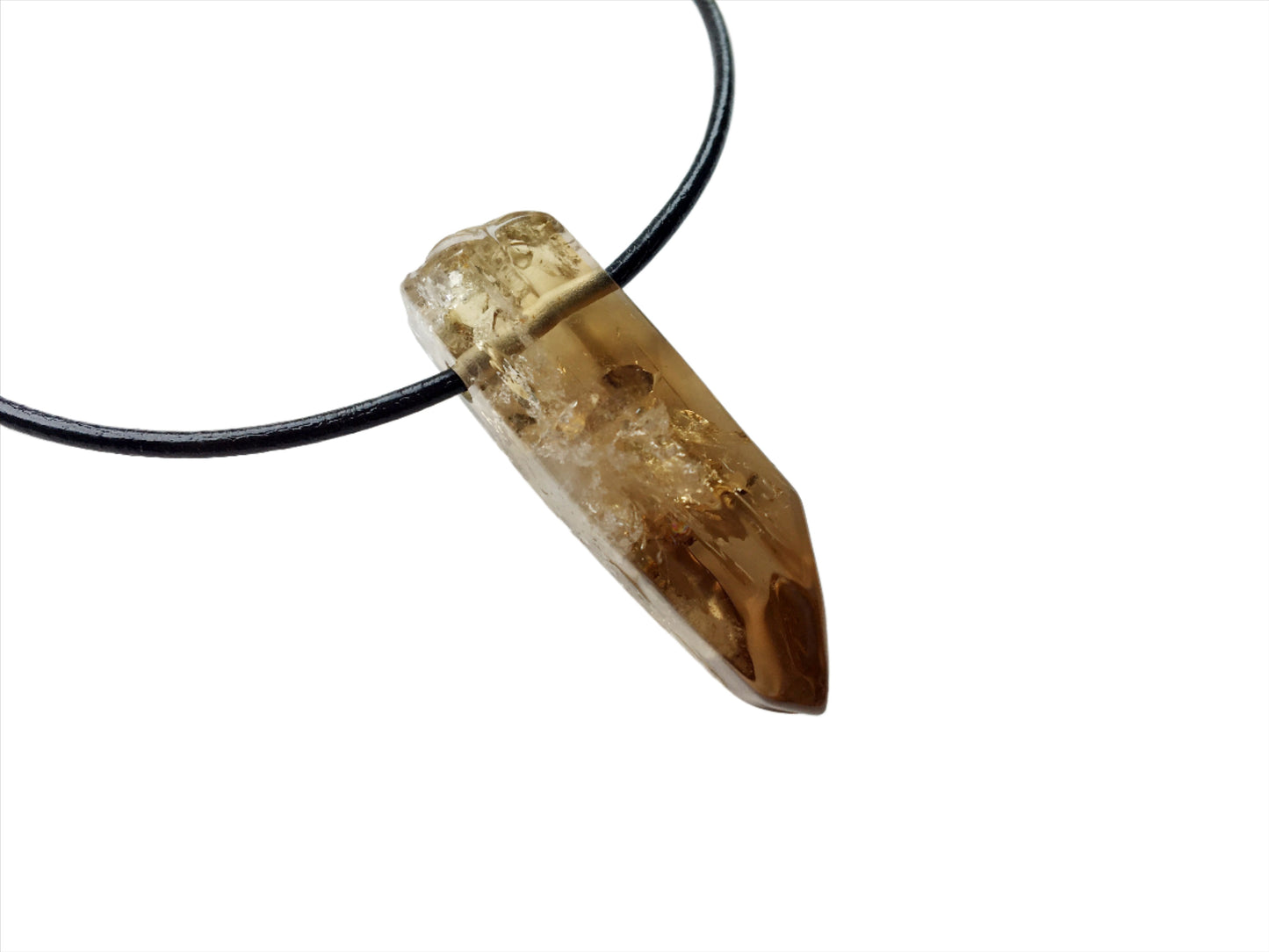 Citrin Kette Edelstein mit Lederband