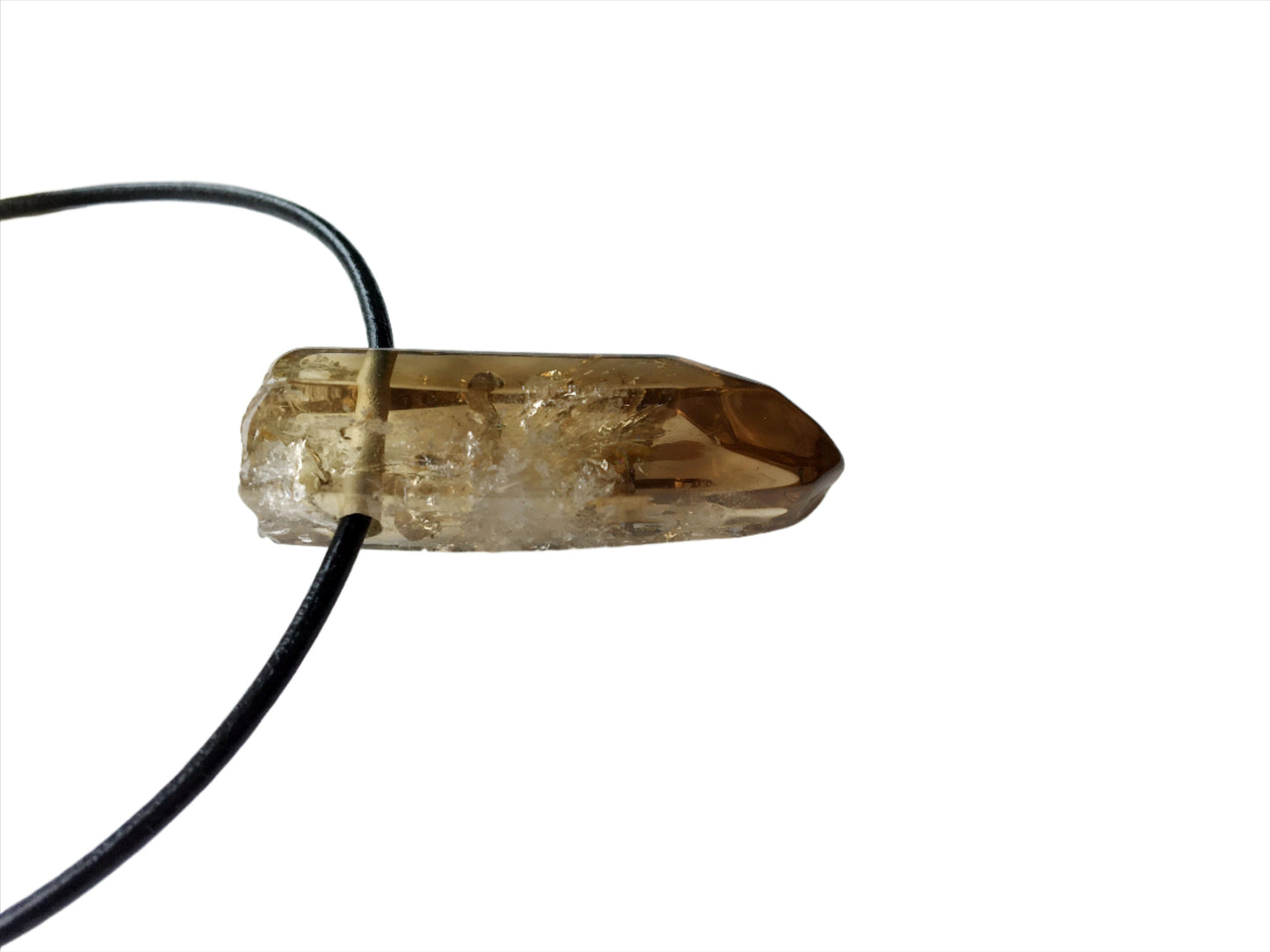 Citrin Kette Edelstein mit Lederband