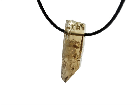 Citrin Kette Edelstein mit Lederband