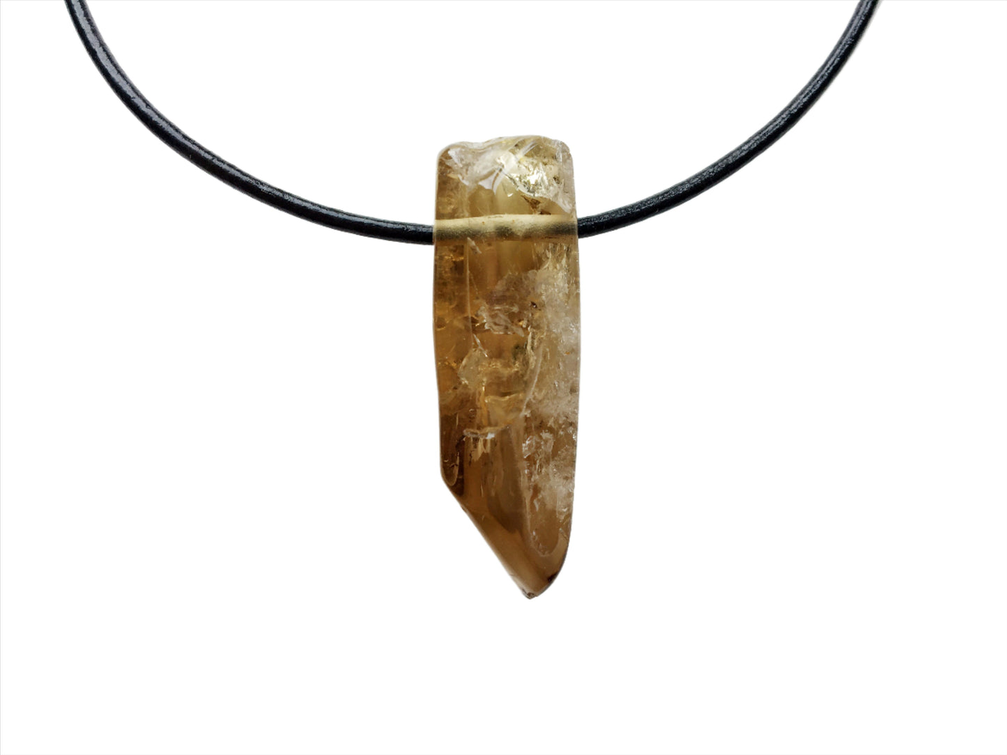 Citrin Kette Edelstein mit Lederband
