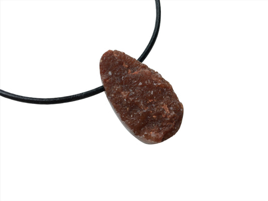 Mondolith Kette Edelstein mit Lederband