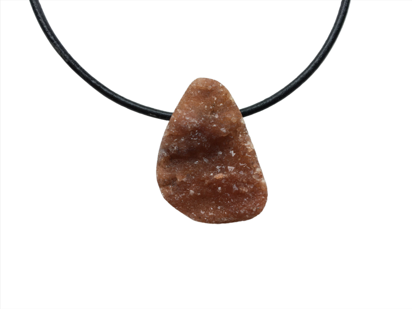 Mondolith Kette Edelstein mit Lederband