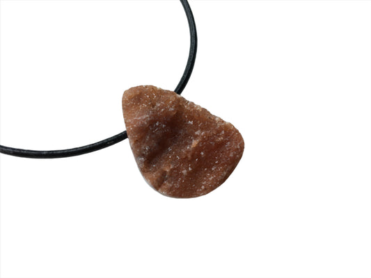 Mondolith Kette Edelstein mit Lederband