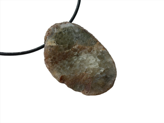 Achat Kette Edelstein mit Lederband