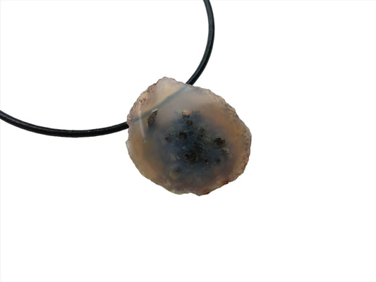 Achat Kette Edelstein mit Lederband