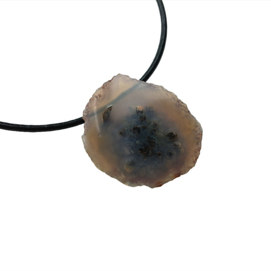 Achat Kette Edelstein mit Lederband