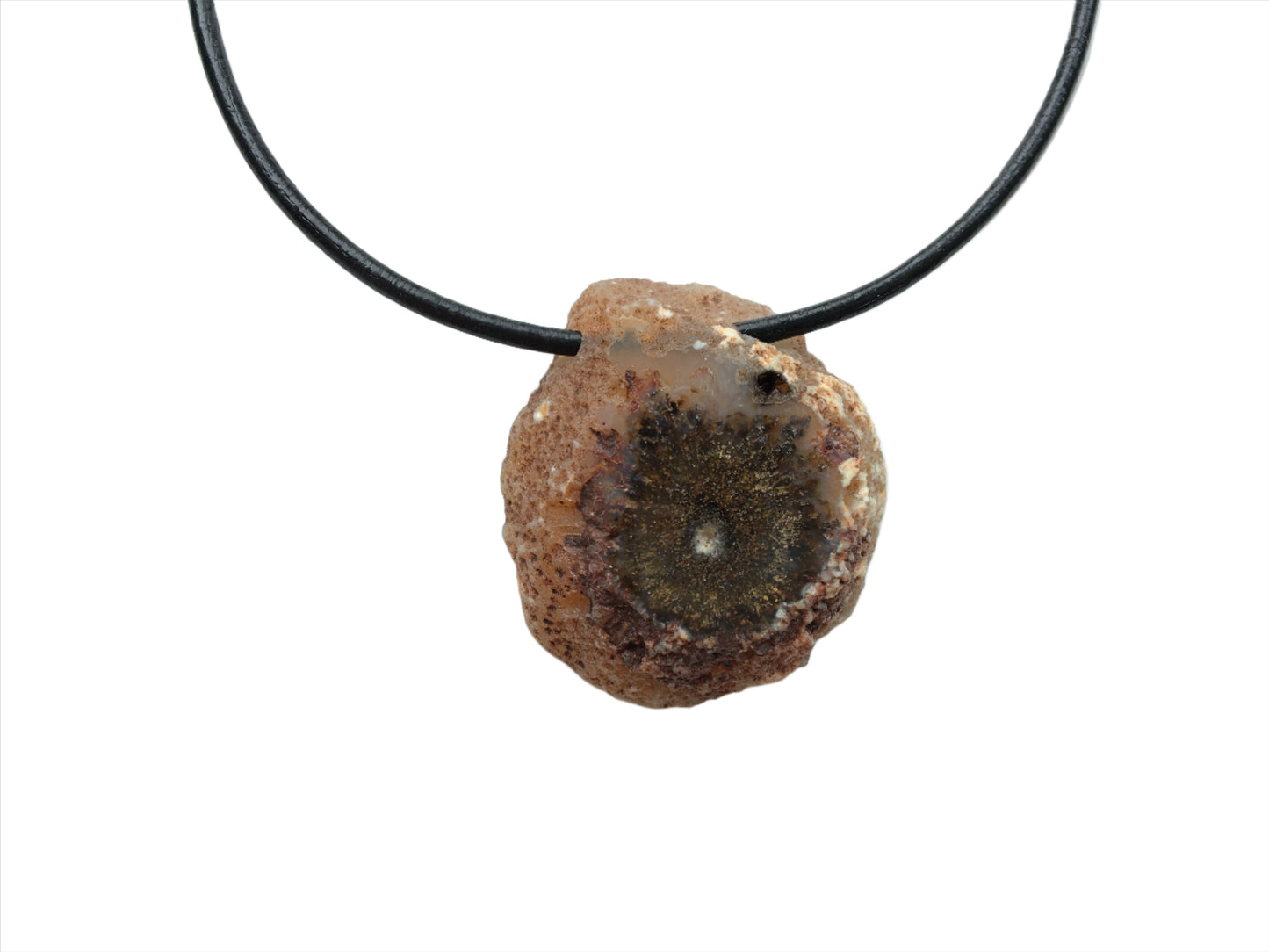 Achat Kette Edelstein mit Lederband
