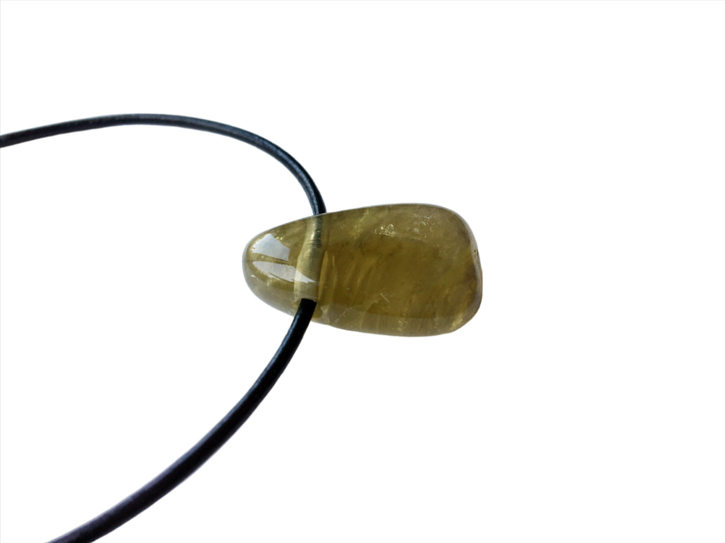 Lemonquarz Kette Edelstein mit Lederband
