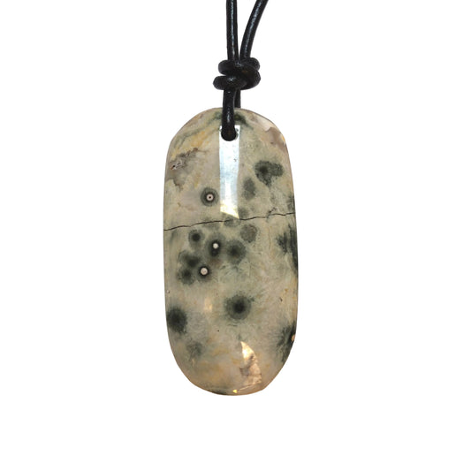 Ozean Jaspis Edelstein Kette mit Lederband