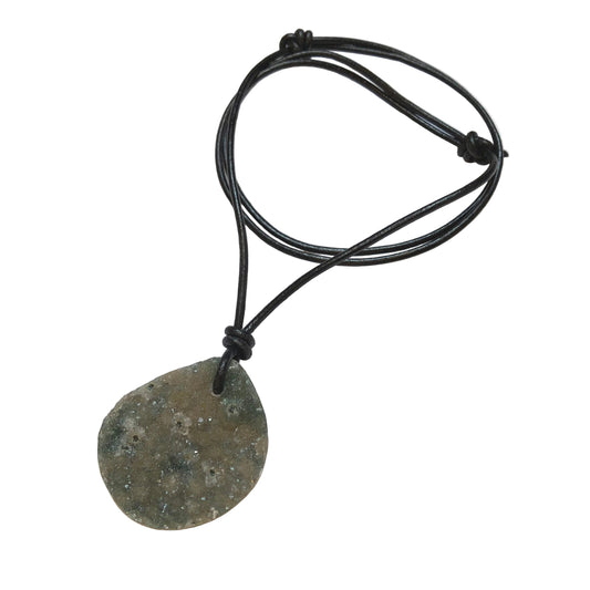 Ozean Jaspis Edelstein Kette mit Lederband