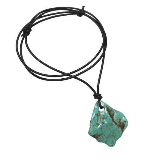Türkis Edelstein Kette mit Lederband