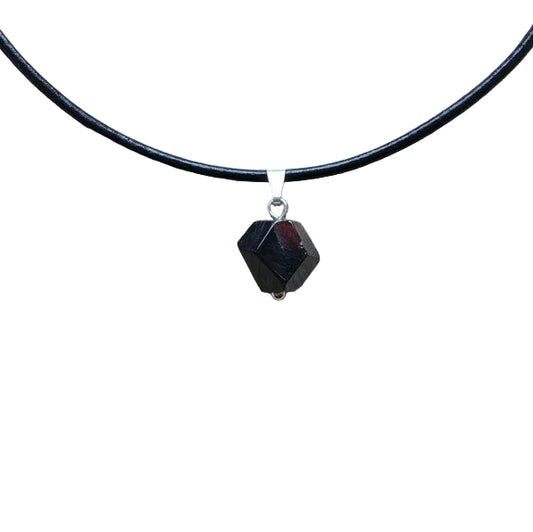 Granat Kristall Anhänger 925 Silber Edelstein Kette