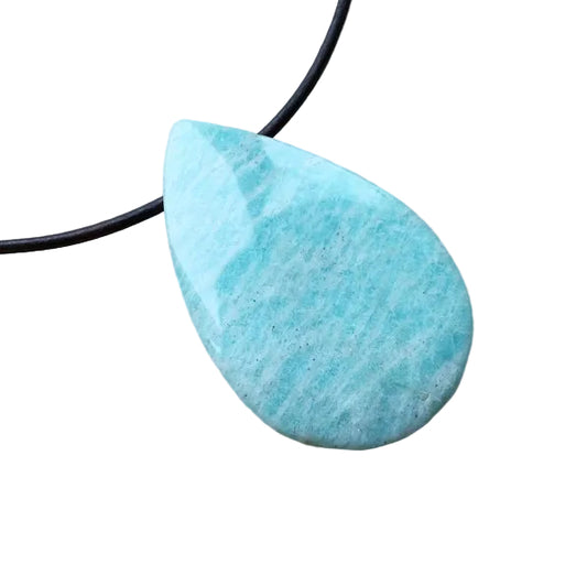 Amazonit Edelstein Kette mit Lederband
