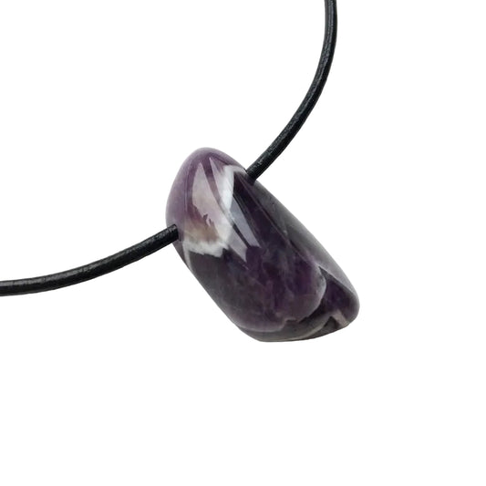 Amethyst Edelstein Kette mit Lederband