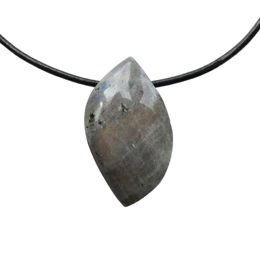 Labradorit Edelstein Kette mit Lederband