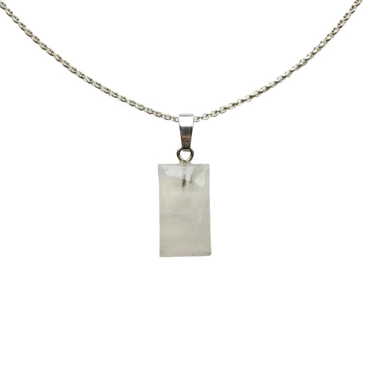 Regenbogen Mondstein Anhänger 925 Silber Edelstein Kette