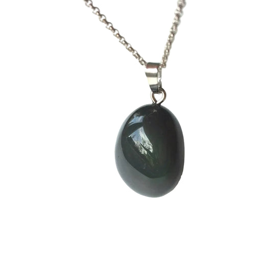 Regenbogen Obsidian Edelstein Anhänger 925 Silber