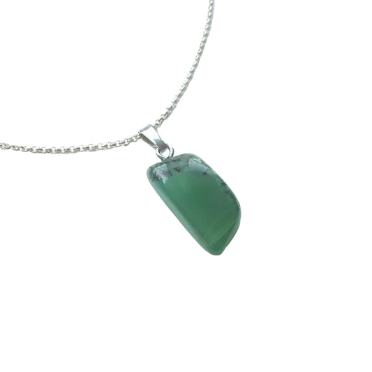 Chrysopras Anhänger 925 Silber Edelstein Kette