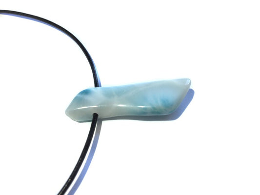 Larimar Edelstein Kette mit Lederband