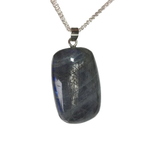 Labradorit Anhänger 925 Silber Edelstein Kette