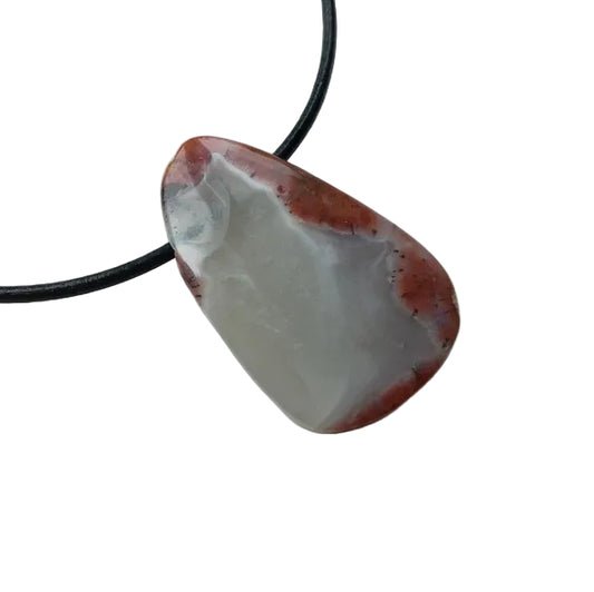 Chalcedon Edelstein Kette mit Lederband