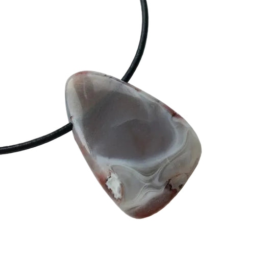 Chalcedon Edelstein Kette mit Lederband