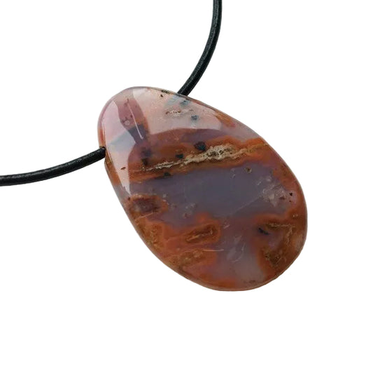 Chalcedon Edelstein Kette mit Lederband