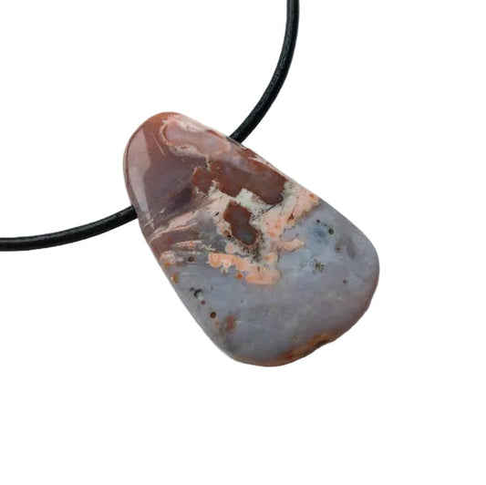 Chalcedon Edelstein Kette mit Lederband