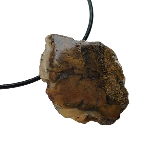 Achat Scheibe Edelstein Kette mit Lederband