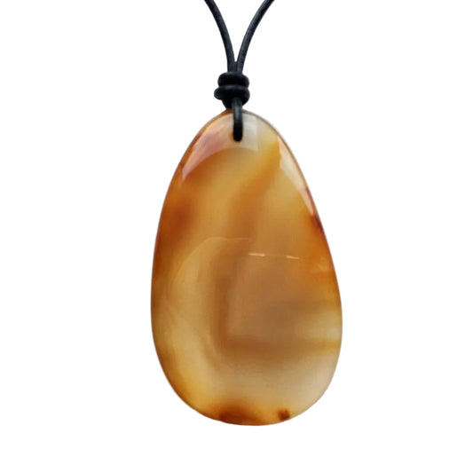 Carneol Edelstein Kette mit Lederband