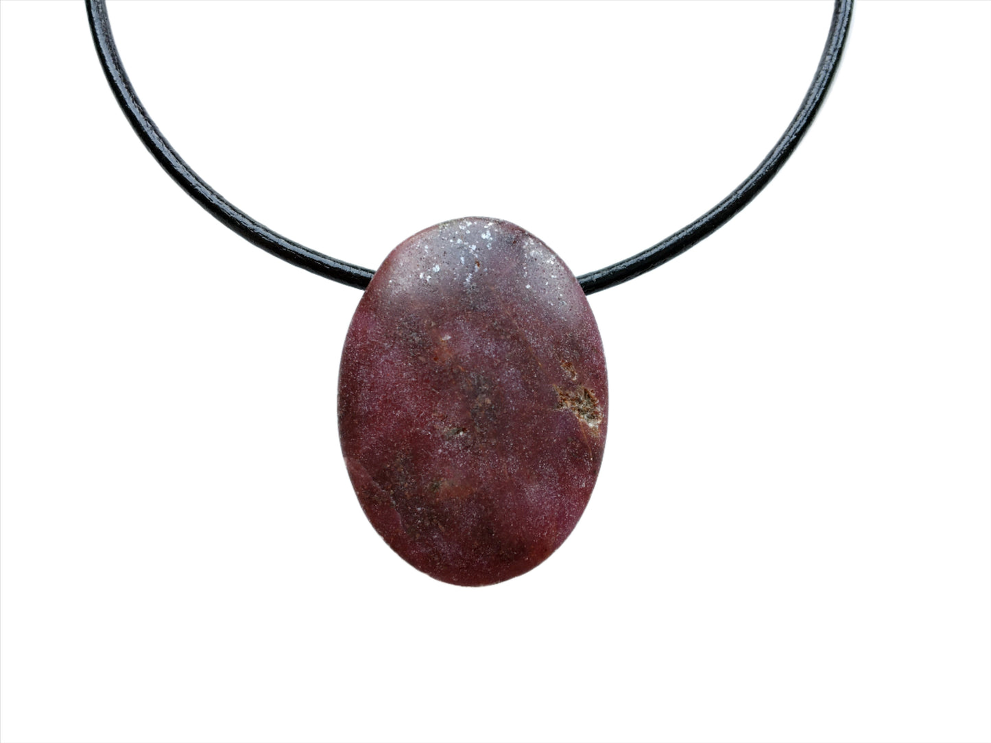 Rubin Kette Edelstein mit Lederband