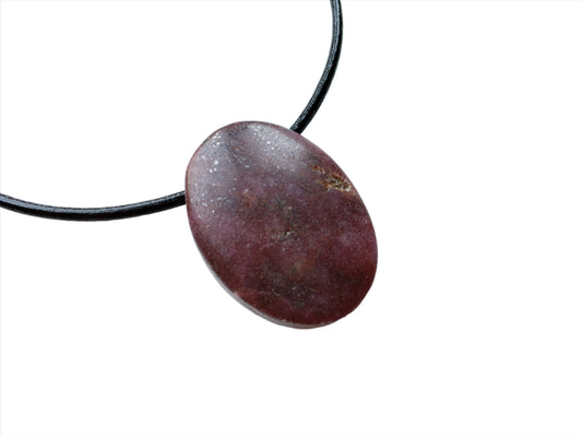 Rubin Kette Edelstein mit Lederband