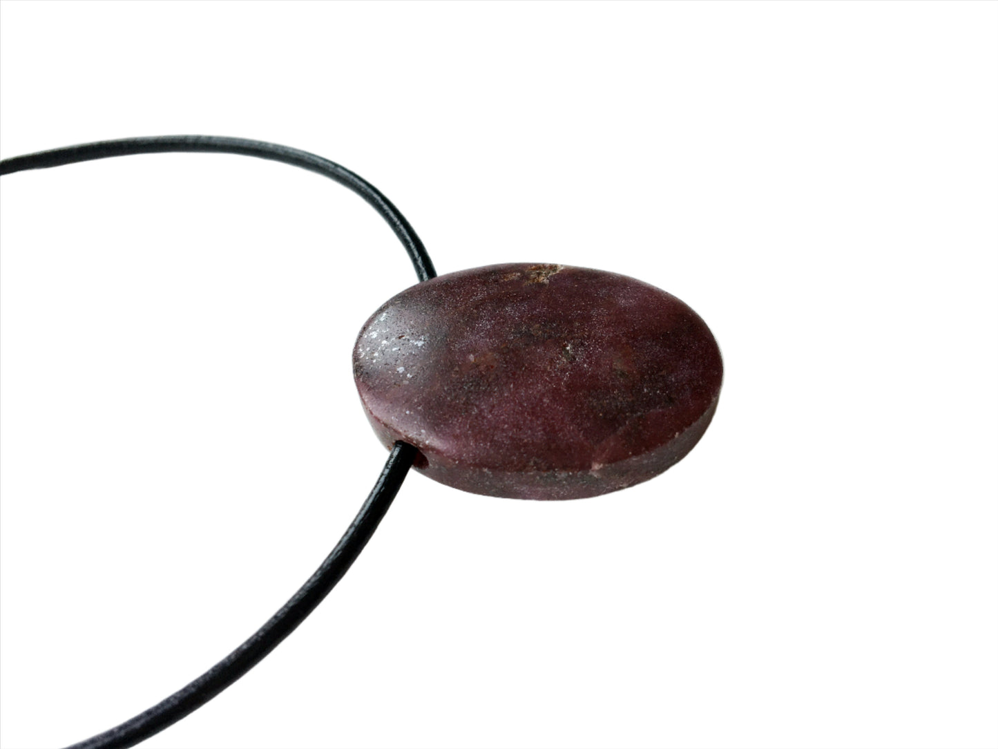 Rubin Kette Edelstein mit Lederband