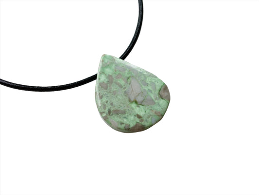 Variscit Kette Edelstein mit Lederband