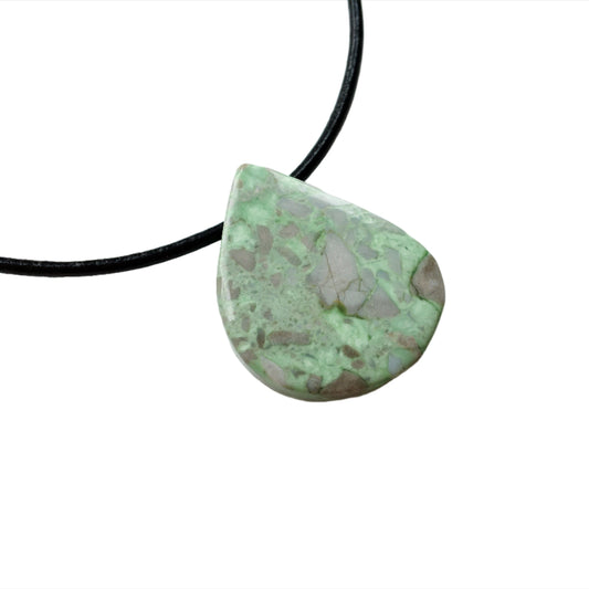 Variscit Kette Edelstein mit Lederband