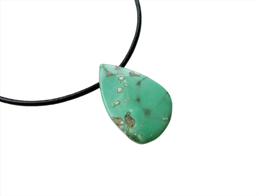 Variscit Kette Edelstein mit Lederband