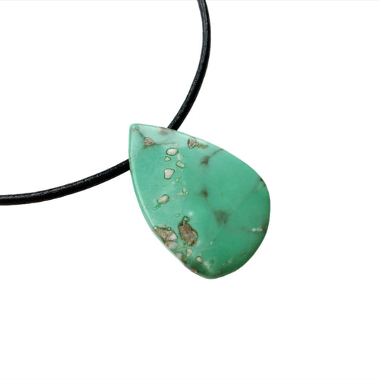 Variscit Kette Edelstein mit Lederband