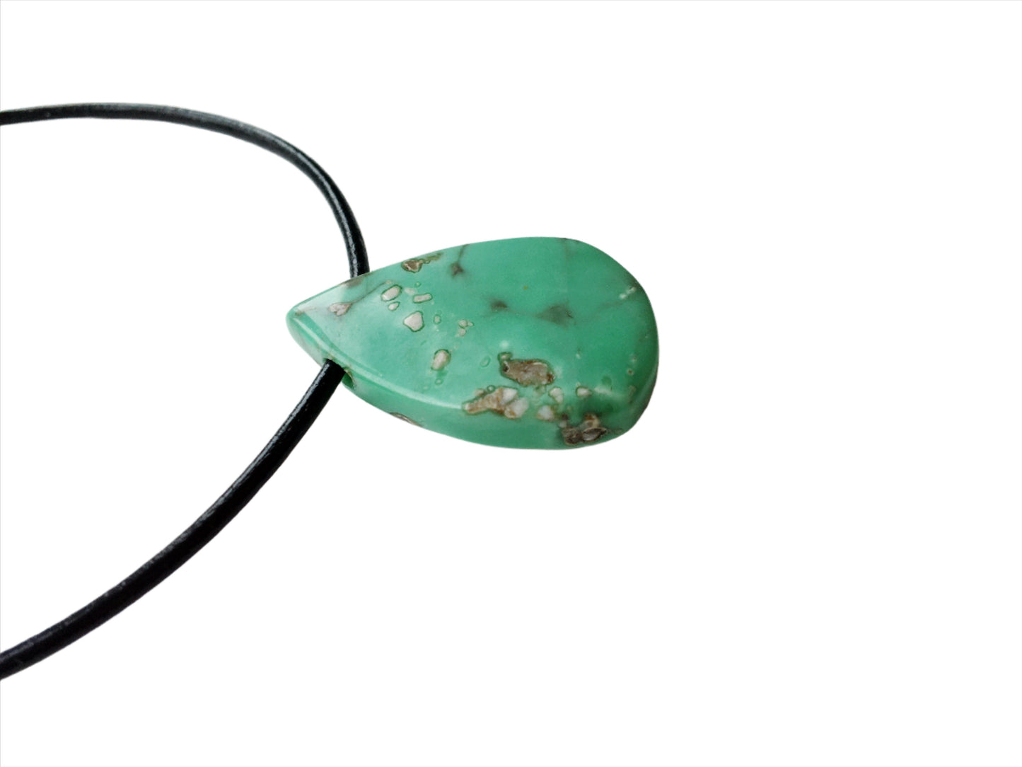 Variscit Kette Edelstein mit Lederband