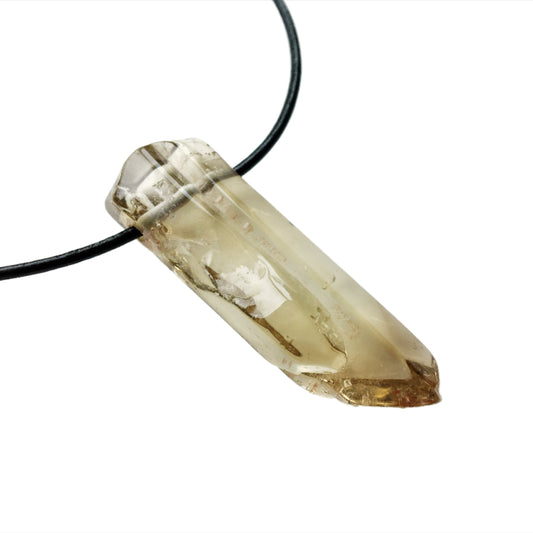 Citrin Kette Edelstein mit Lederband