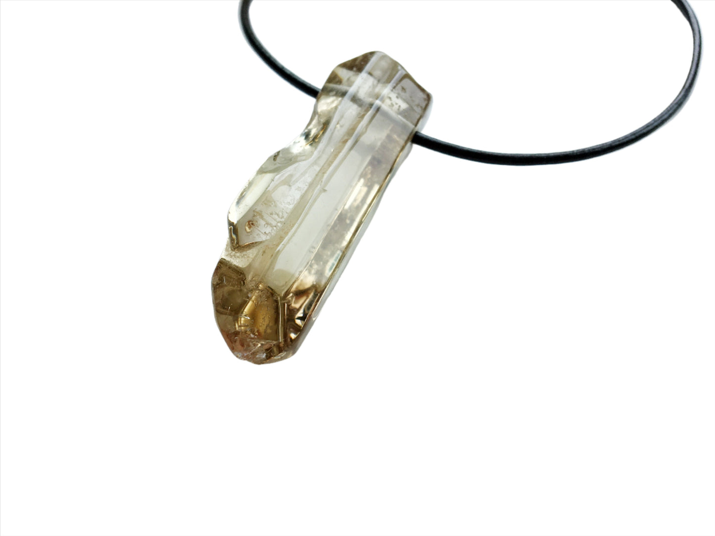 Citrin Kette Edelstein mit Lederband