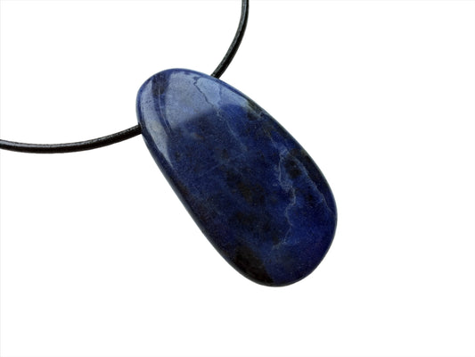 Sodalith Kette Edelstein mit Lederband