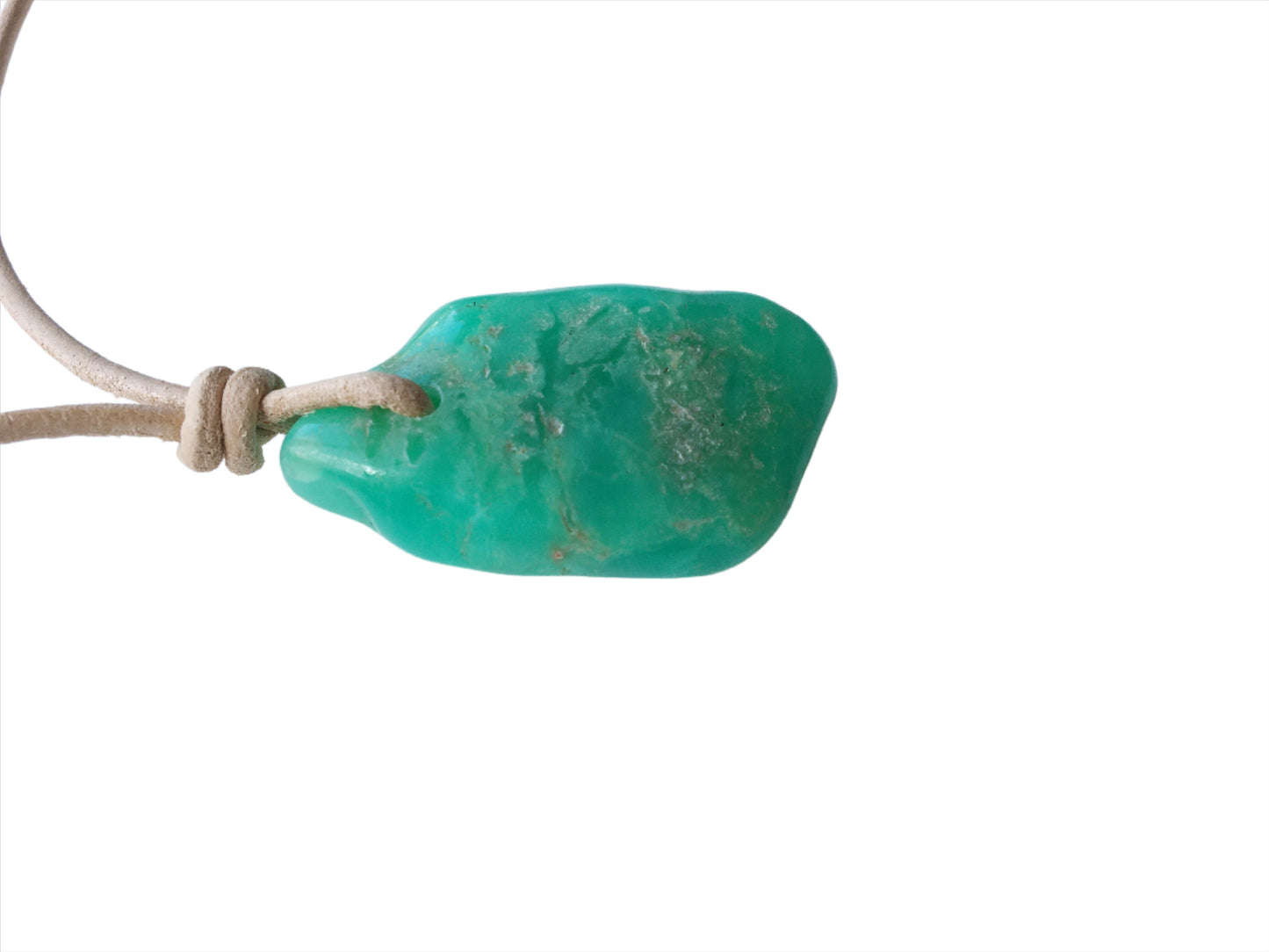 Chrysopras Kette Edelstein mit Lederband