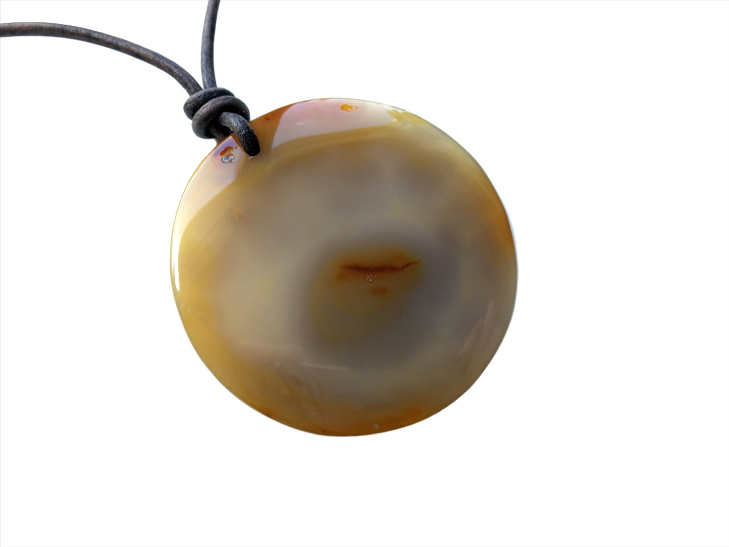 Karneol Kette Edelstein mit Lederband