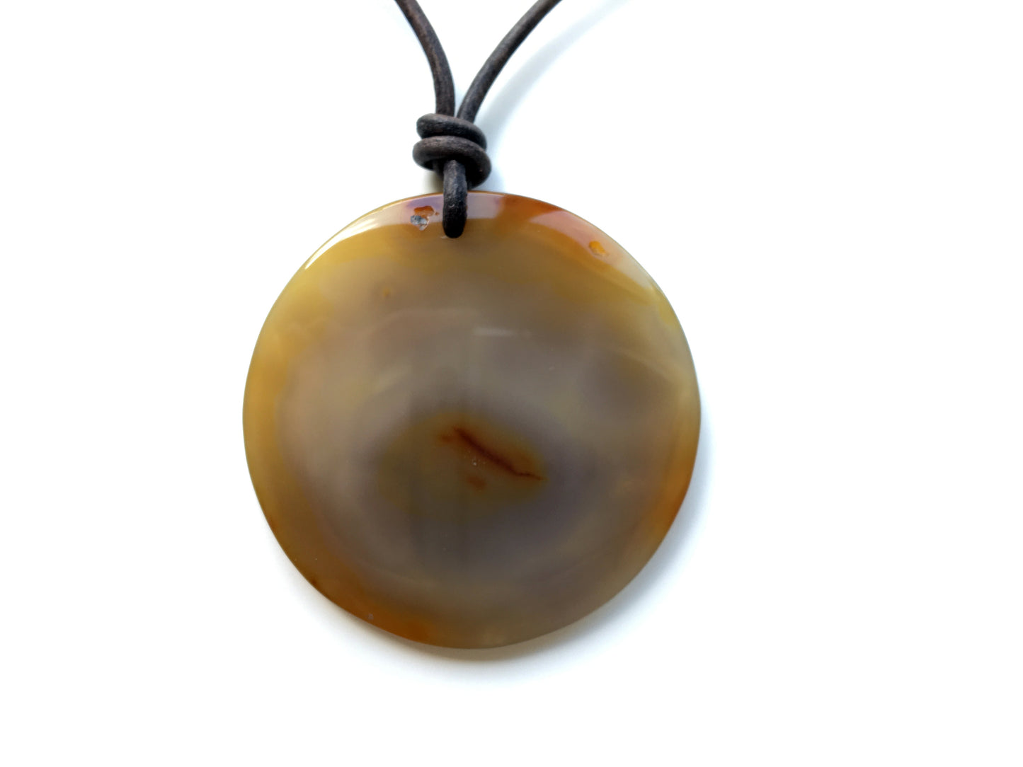 Karneol Kette Edelstein mit Lederband