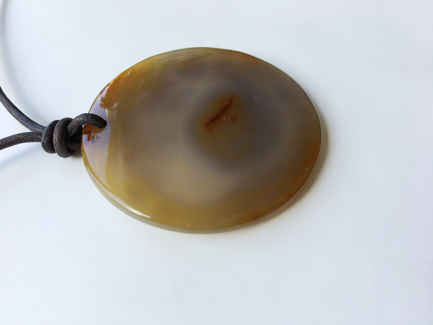 Karneol Kette Edelstein mit Lederband
